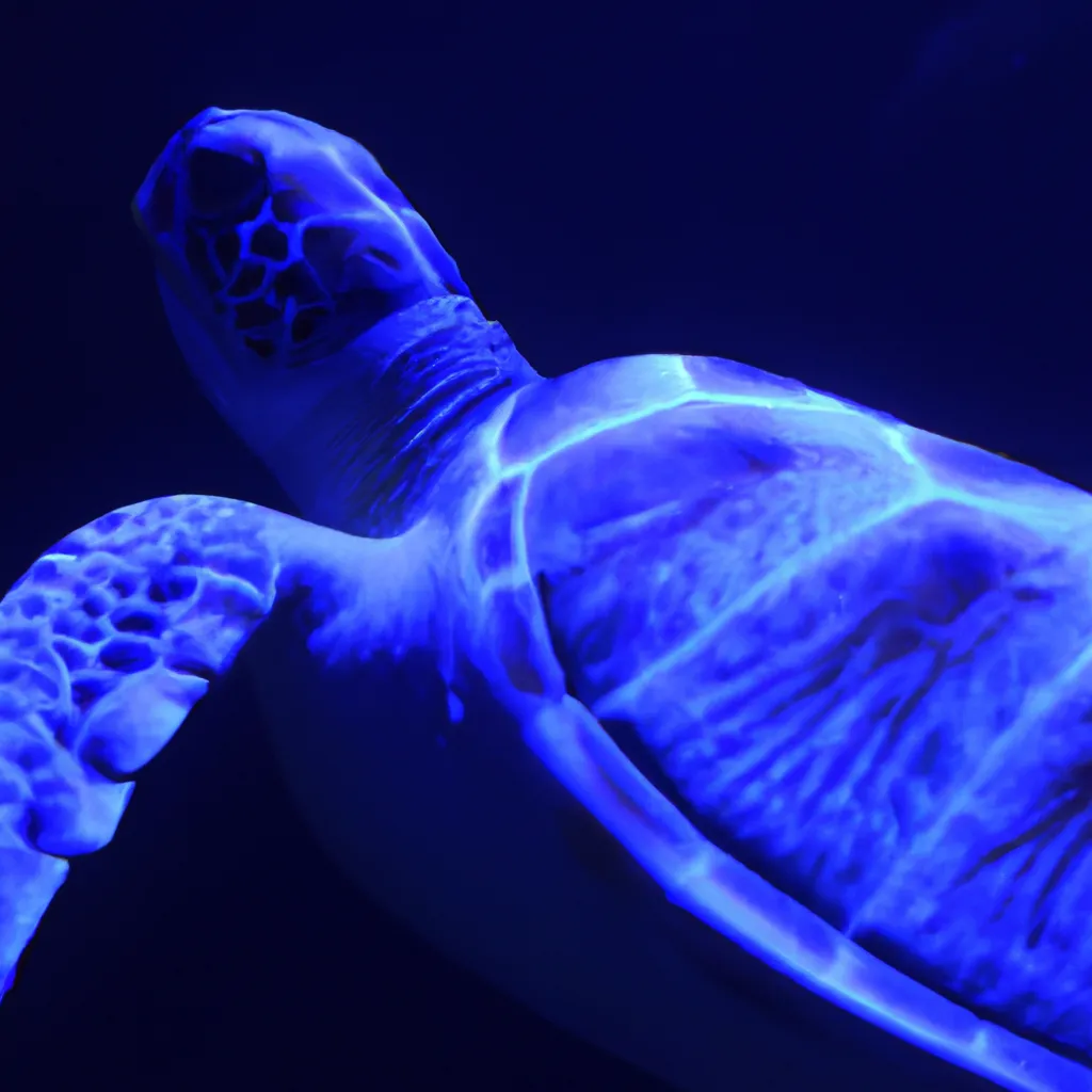 Prompt: a bioluminescent turtle