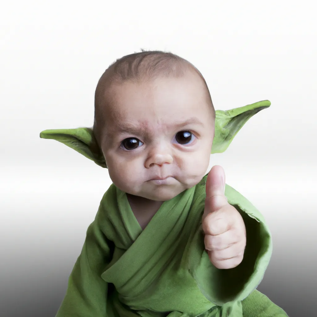 Prompt: Cute baby yoda giving a thumbsup