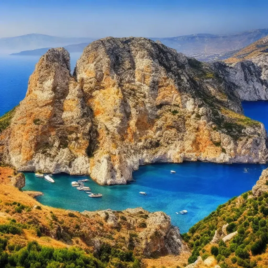 Prompt: beautiful greece landscape, nature