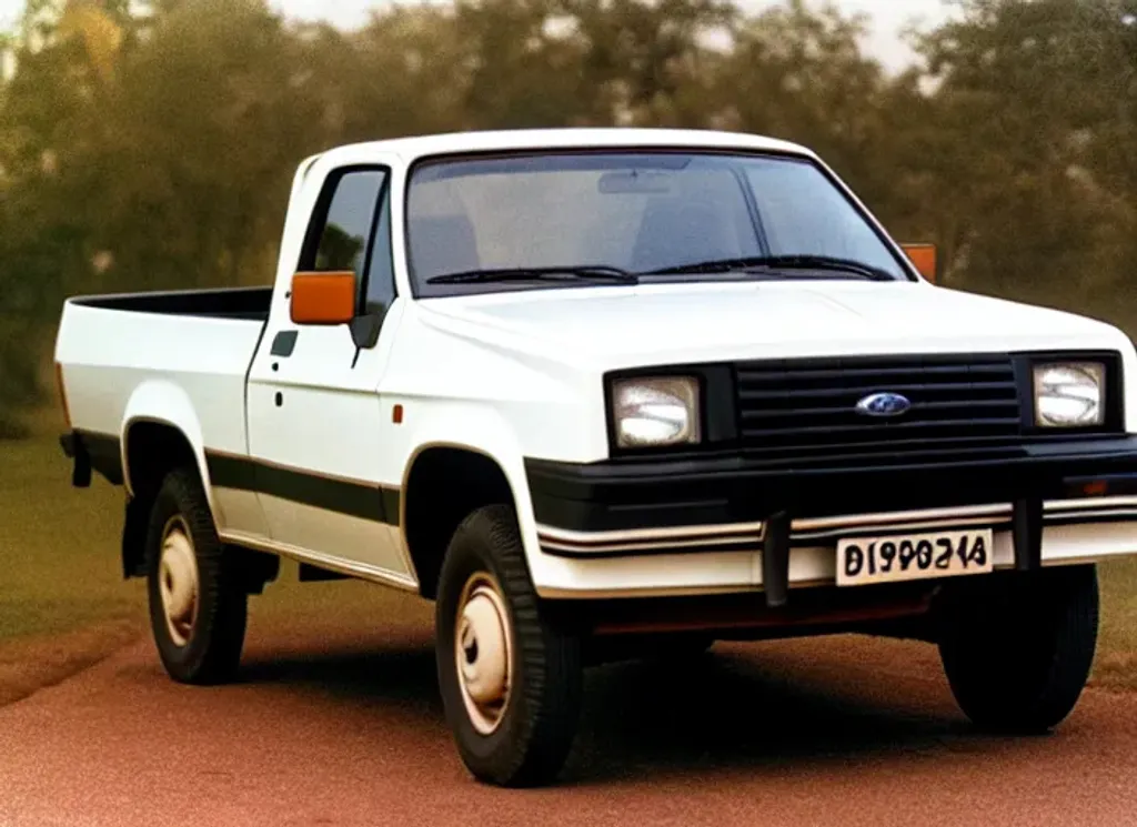 Prompt: An photograph of an 1985 European Ford bakkie