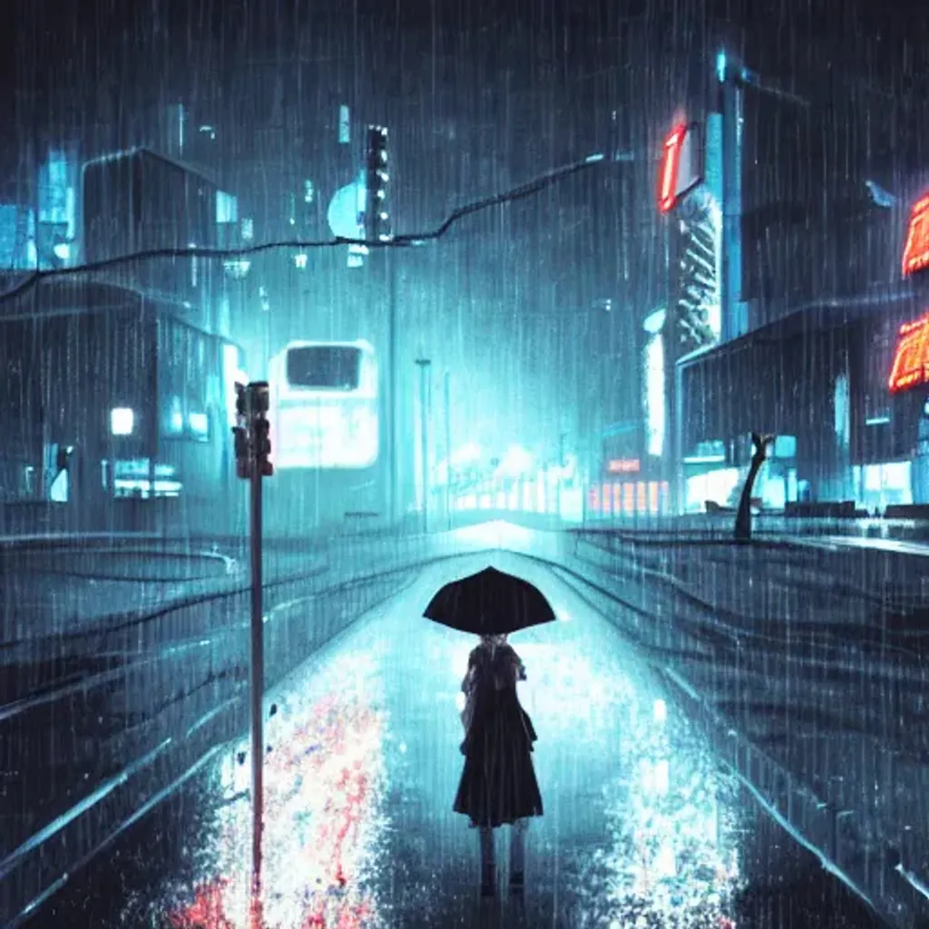 Anime, Girl, Night, Raining, Umbrella, 4k HD Phone Wallpaper | Rare Gallery