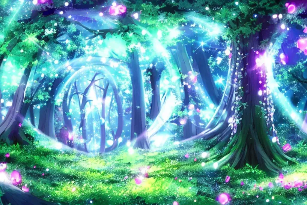anime background magical forest | OpenArt
