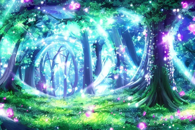 anime background magical forest | OpenArt