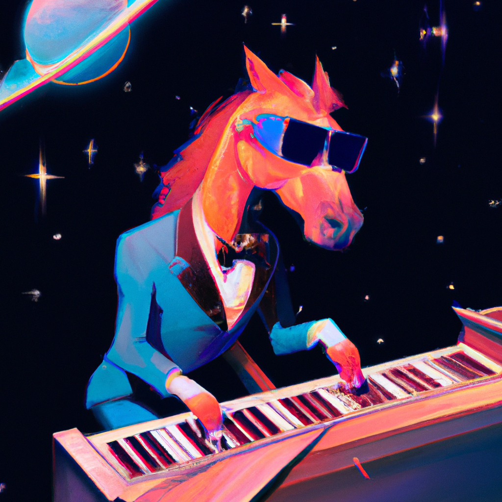 An horse wearing wearing sunglasses and a tuxedo and... OpenArt