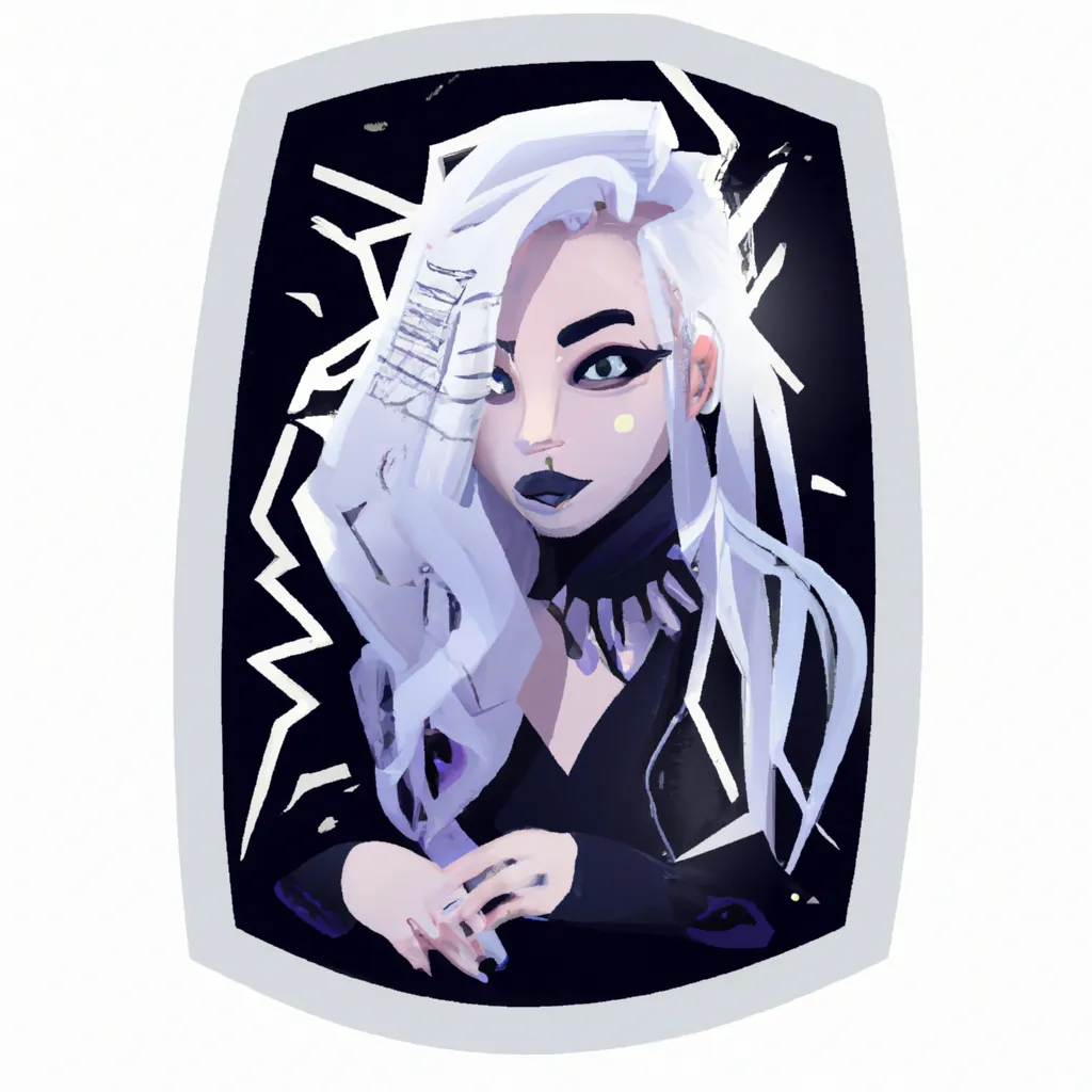 Prompt: White haired cyberpunk girl, high-end modern sticker, featured on 99designs and Dribbble, 8K