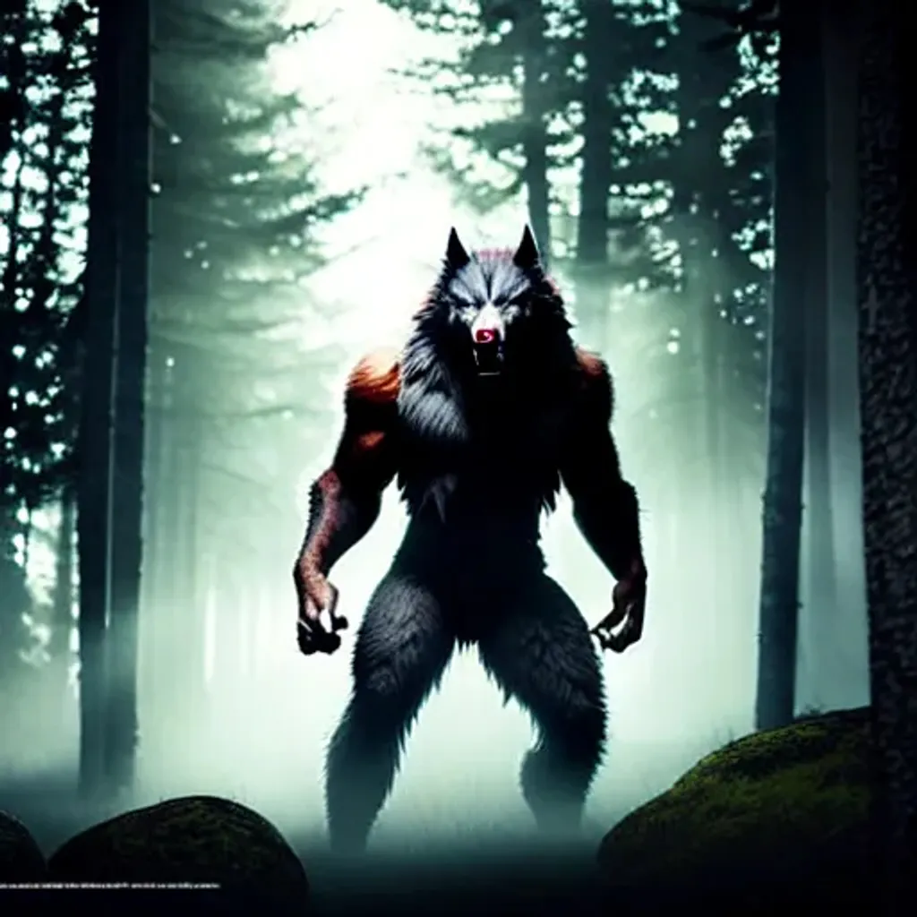 Prompt: menacing werewolf, scary, menacing, bloodthirsty, deep dark misty forest, misty, full moon, cinematic, highly detailed, closeup, digital painting, highly chiseled features, fine body detail, high detail facial features, intricate, very sharp muscular detail, artstation, concept art, smooth, sharp focus, illustration, art by artgerm and Marc Simonetti and Alphonse Mucha