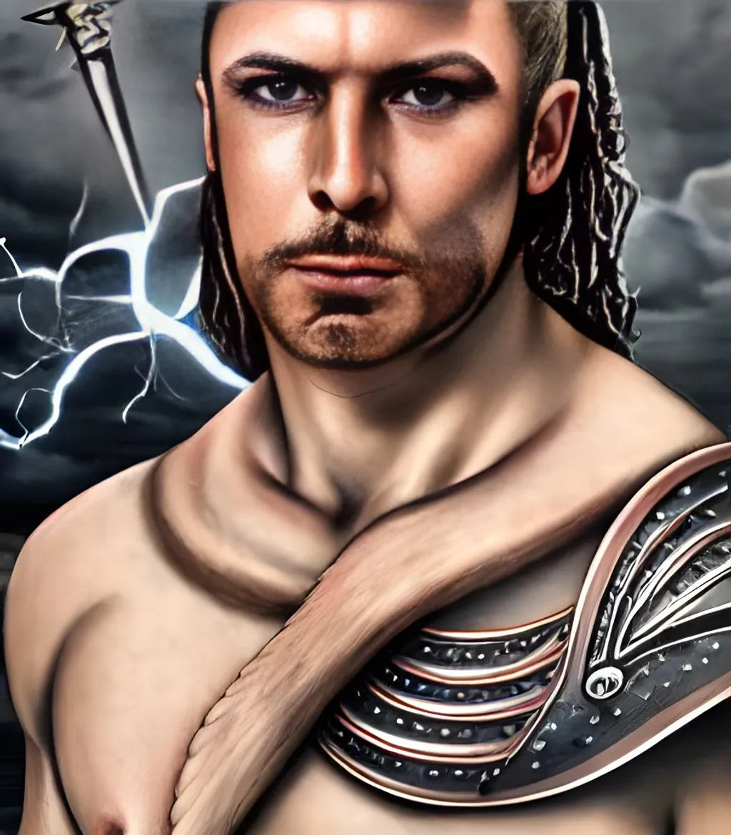 Prompt: portrait of an attractive rogue Scottish warrior from the x century, muscular body tattooed, scarred, armored, rugged, proud, war-torn, photorealistic, realism, lightning in the background, d & d!, fantasy style, sharp focus!, ultra-detailed, art by artgerm and peter andrew jones, wlop