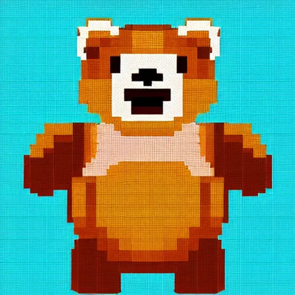 Prompt: cute bear, pixel art illustration, pixel art by Matej Jan