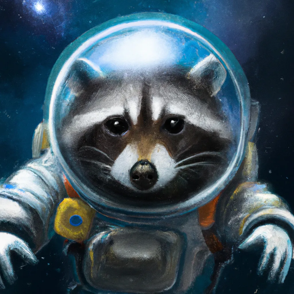 A picture of an astronaut raccoon in a spacesuit flo... | OpenArt