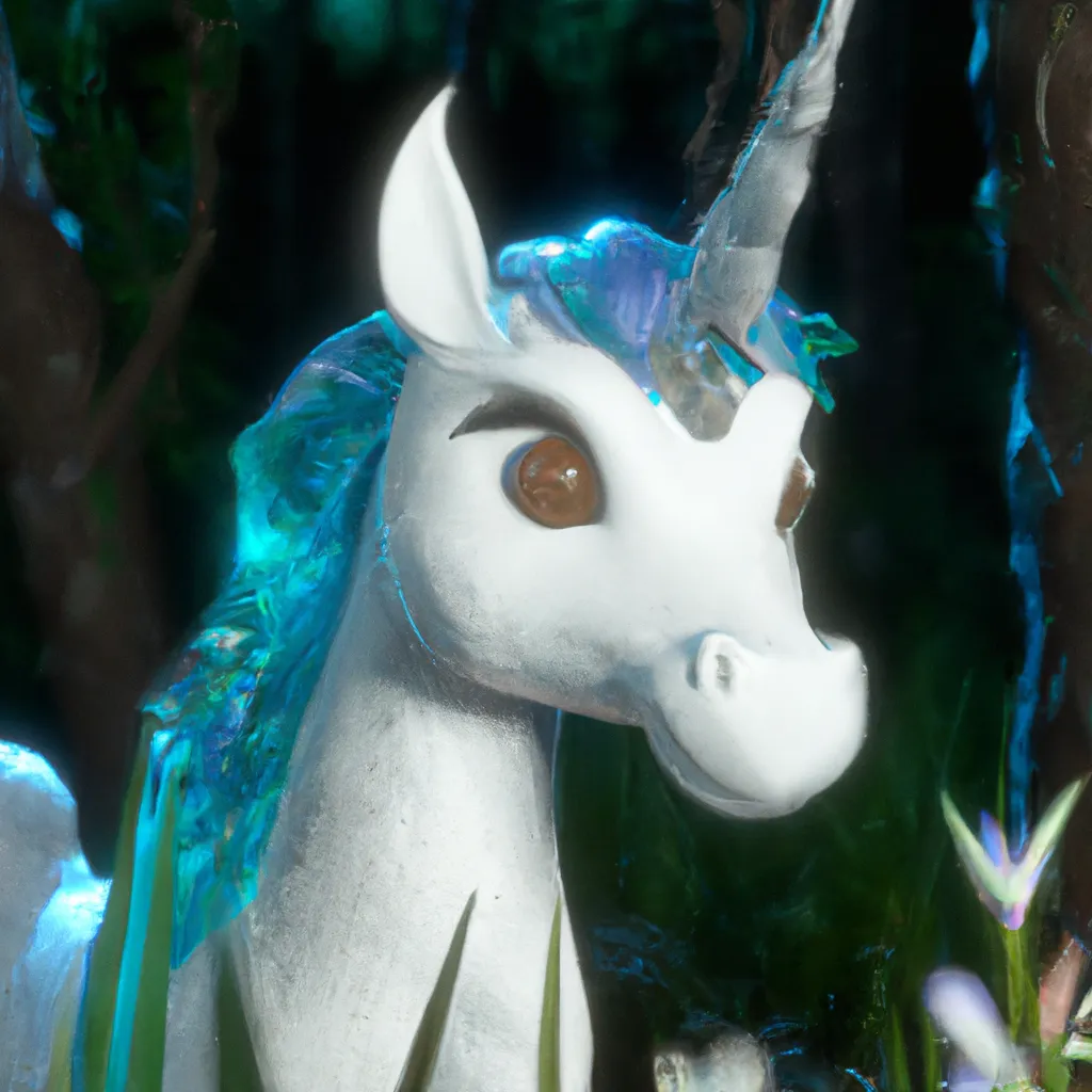 Prompt: Cute 4d rendered Portrait of a Crystal Unicorn at a toxic forest from Netflix and Riot Games, detailed, smooth, perfect