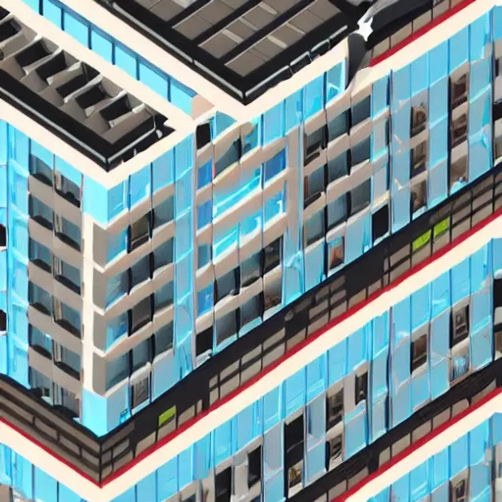 Prompt: flat building, isometric