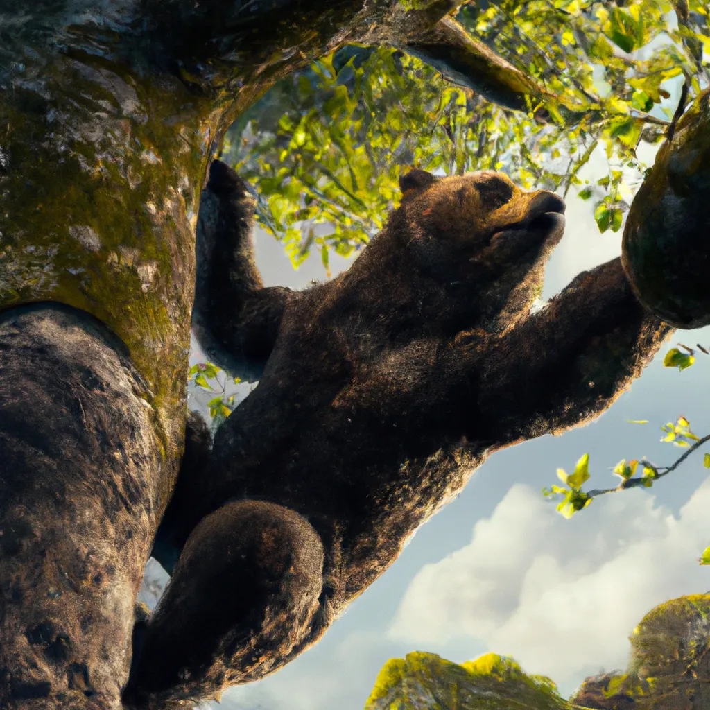 Prompt: A bear climbing a tree, by Annibale Carracci, by Anthony Van Dyck, Artstation, Bokeh, Cinematic, Color Grading, 8K, Cinematic Lighting, Lumen Reflections, Screen Space Reflections, Diffraction Grading, insanely detailed and intricate, hypermaximalist, elegant, ornate, hyper realistic, super detailed