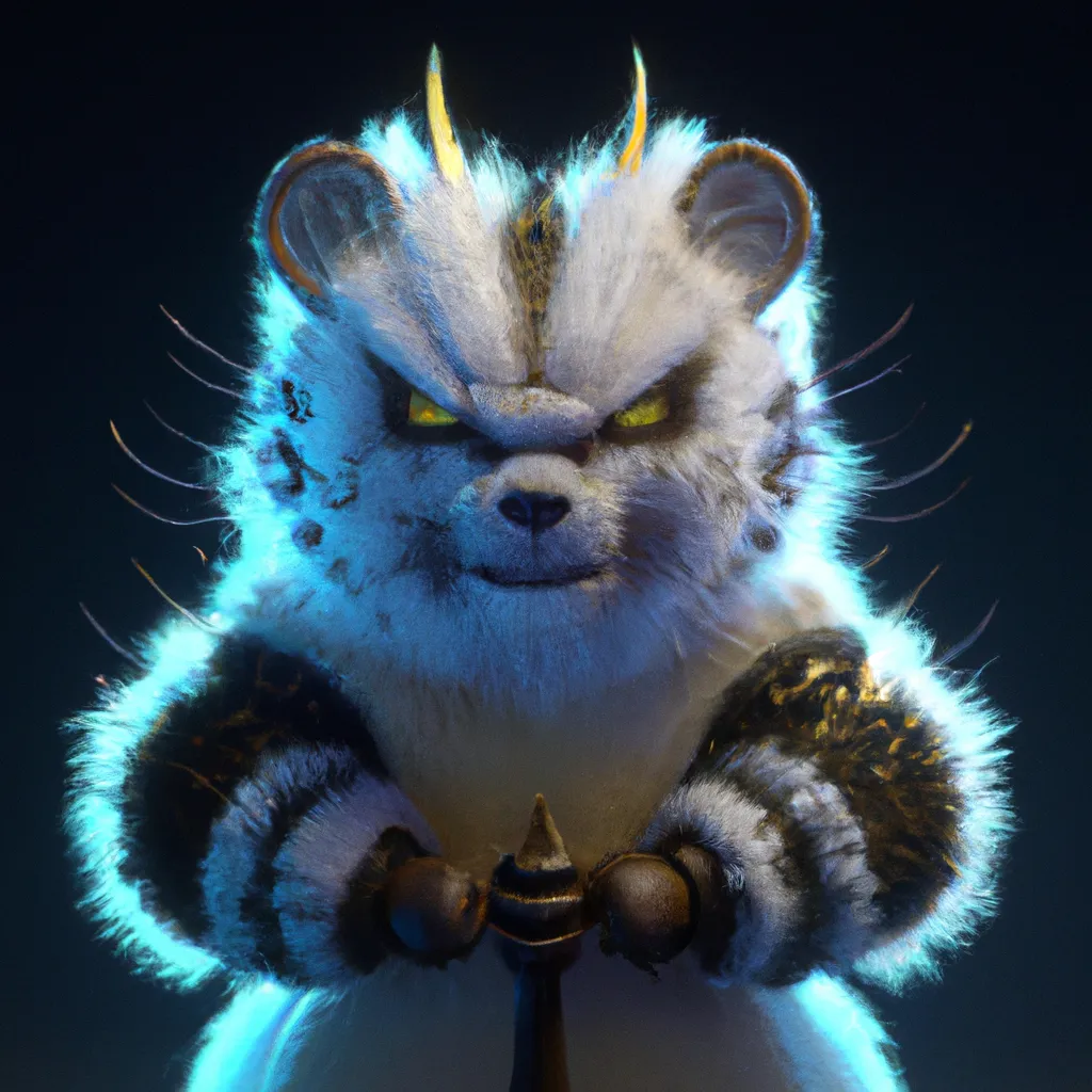 Prompt: Cute Furry Warrior is angry, bioluminescent, sharp focus, cinematic, extremely detailed, smooth, cute 4d rendered, trending in artstation