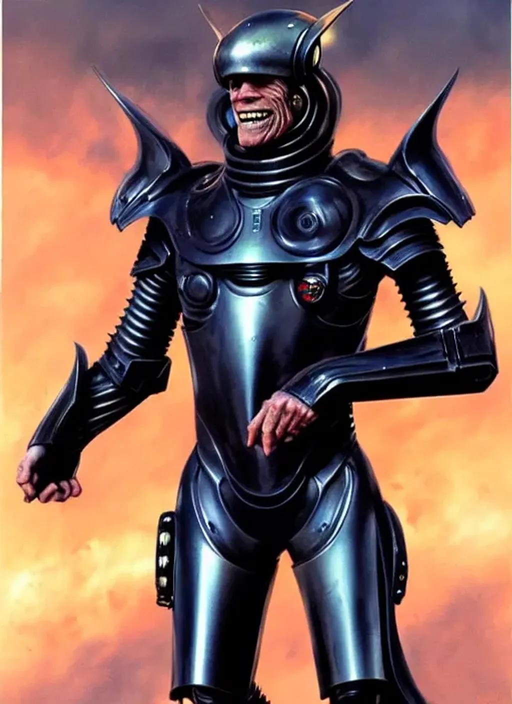 Prompt: Willem Dafoe wearing sci-fi inspired armour by Dave Dorman