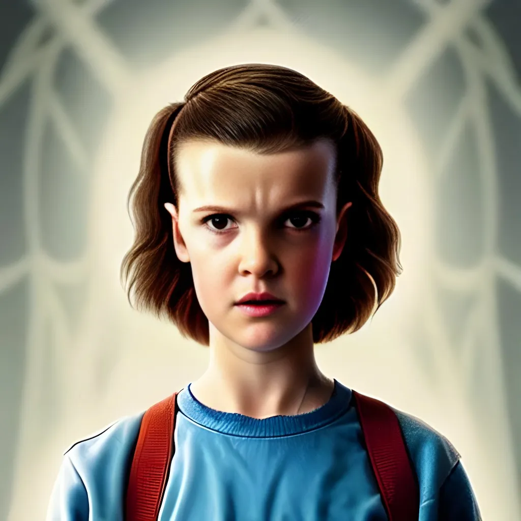 Prompt: Portrait of {eleven from stranger things} with {brown} hair and with cute face, {upsidedown vibe}, perfect composition, hyperrealistic, super detailed, 8k, high quality, trending art, trending on artstation, sharp focus, studio photo, intricate details, highly detailed, by greg rutkowski