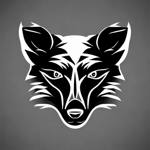 fox head logo, vector, simple, symmetrical, black an... | OpenArt