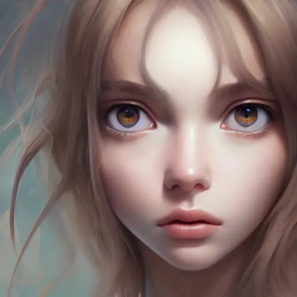 Prompt: Closeup face portrait of a girl, smooth soft skin, big dreamy eyes, beautiful intricate colored hair, symmetrical, wide eyes, soft lighting, detailed face, by makoto shinkai, stanley artgerm lau, wlop, rossdraws, Gerhard Richter, Anna Dittmann, digital painting, looking into camera, masterpiece