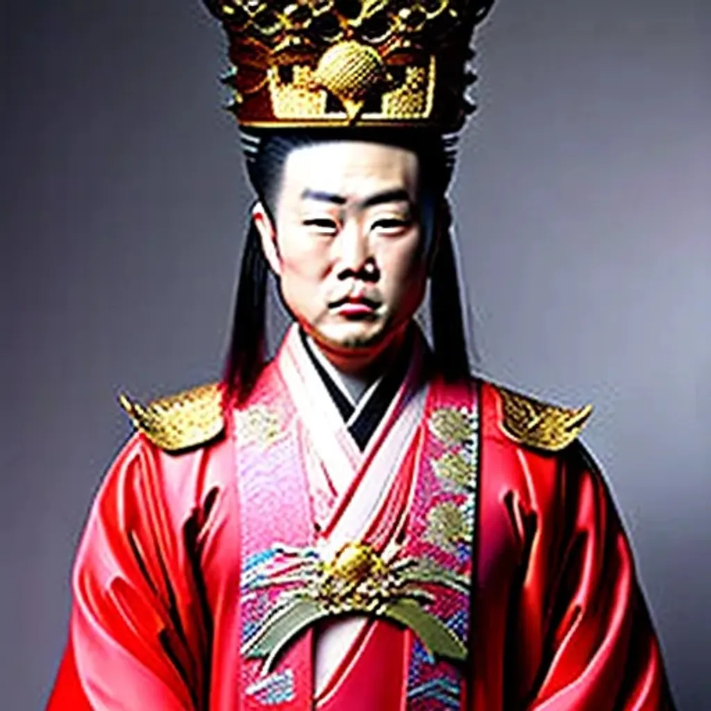 Prompt: a male ancient Chinese King