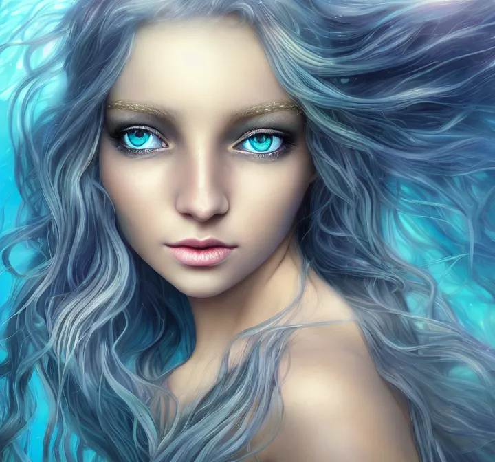 Photorealistic image of a beautiful young mermaid wi... | OpenArt