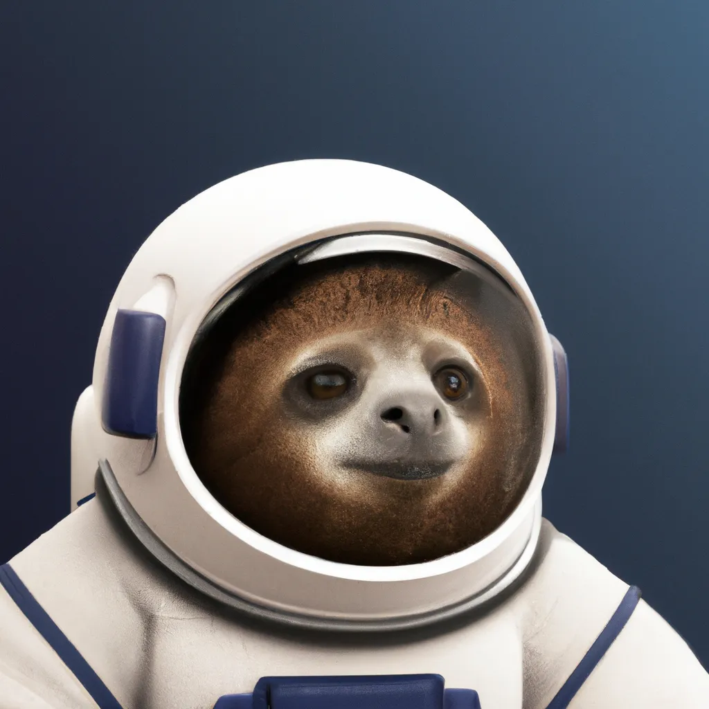 Prompt: portrait of cute sloth in space suit, 3D render