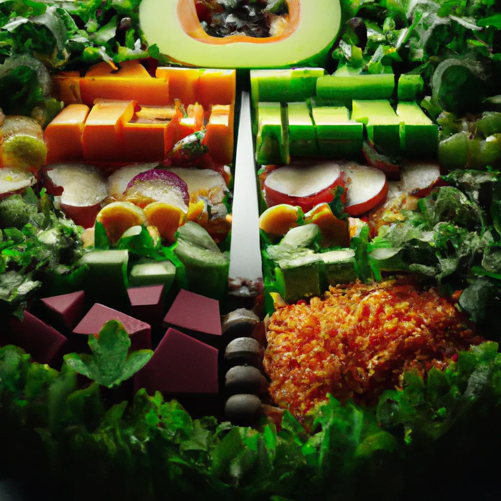 Prompt: A 3d studio photograph of a fantastic Mediterranean salad, dynamic, symmetric,  fantasy, isometric view, extreme closeup, centered, crystal clear sharp focus and high contrast. Ultra realistic, trending on Artstation, octane render, Cinema 4D, Houdini, Maya, blender, Deviantart, Unsplash,  Pixiv