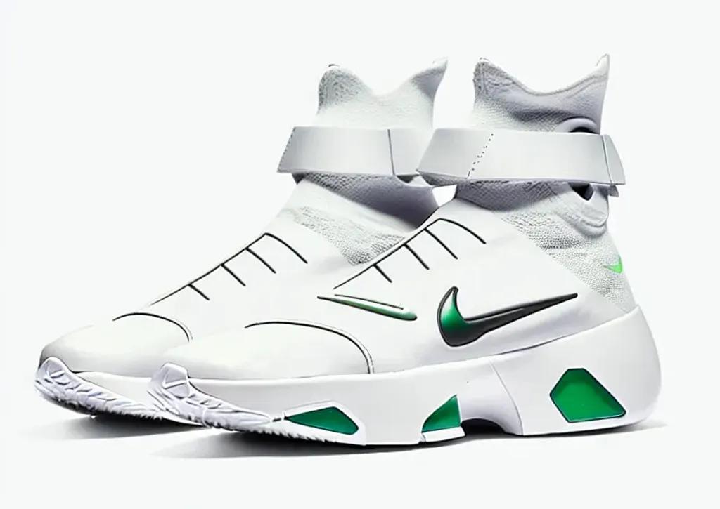 Prompt: A green Futuristic Nike sneakers from the future.