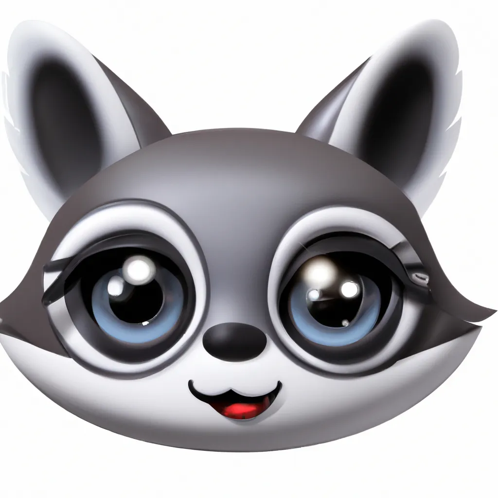 Prompt: cute adorable raccoon with anime eyes, solid white background, 3d emoji