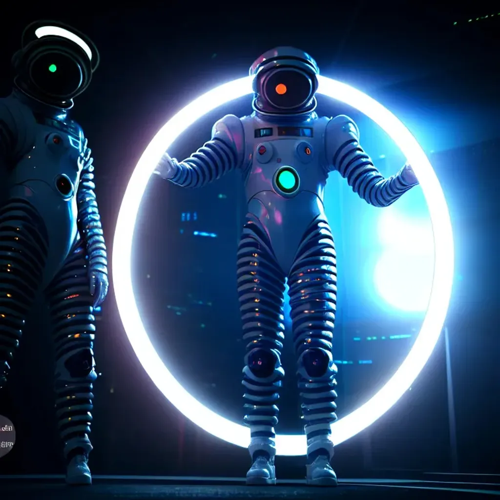 Prompt: a Futuristic Cyberpunk Space Suit, facing towards the camera with swagger,Cinematic Stanley Kubrick movie still with the iconic big circular ring lights in the background, 8K, digital art, unreal engine 5 render, octane render, photorealistic, photography, professional lighting and composition, award winning, intricate details, iconic movie shot by Stanley Kubrick with ring lights