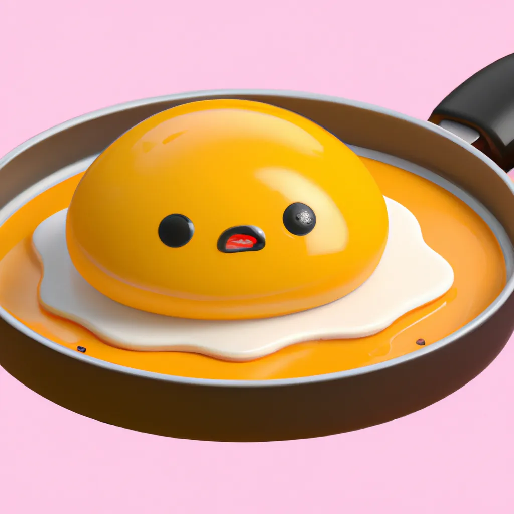 Prompt: 3D Render of Gudetama by sanrio