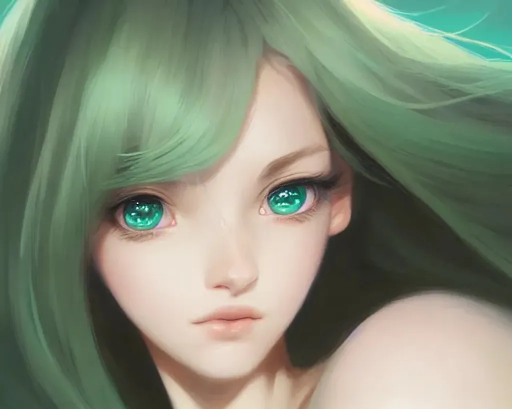 Prompt: Medium shot facial portrait of a Caucasian woman, soft and smooth skin,
big dreamy green eyes, beautiful intricate colored hair,
symmetrical, big anime eyes, soft lighting, detailed face, by makoto shinkai,
stanley artgerm lau, wlop, rossdraws, concept art, digital painting, looking at camera.