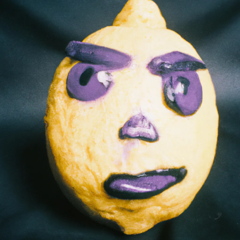 Prompt: a lemon character photo from 1990s