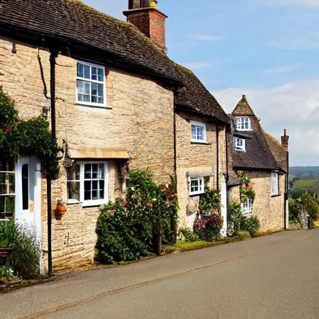 Prompt: An cozy tranquil English village