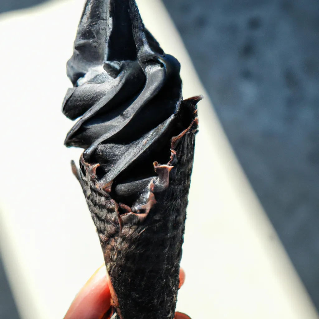 Prompt: Black ice cream