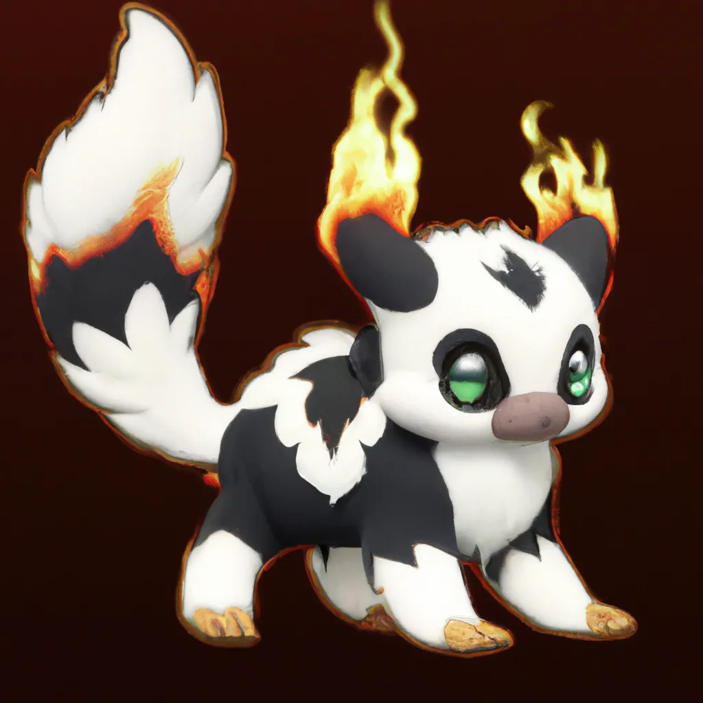 Prompt: skunk pokemon, spotted skunk, fire and ghost type pokemon, cute, cute ghost, mascot, starter, like eevee, like flareon, ken sugimori style, pokemon design, pokemon concept, fakemon, new pokemon, trending online, fluffy, adorable, ken sugimori, high quality, 8k, digital Art, perfect composition, beautiful detailed intricate insanely detailed octane render trending on artstation, 8 k artistic photography, photorealistic concept art, soft natural volumetric cinematic perfect light, chiaroscuro, award - winning photograph, masterpiece, oil on canvas, raphael, caravaggio, greg rutkowski, beeple, beksinski, giger