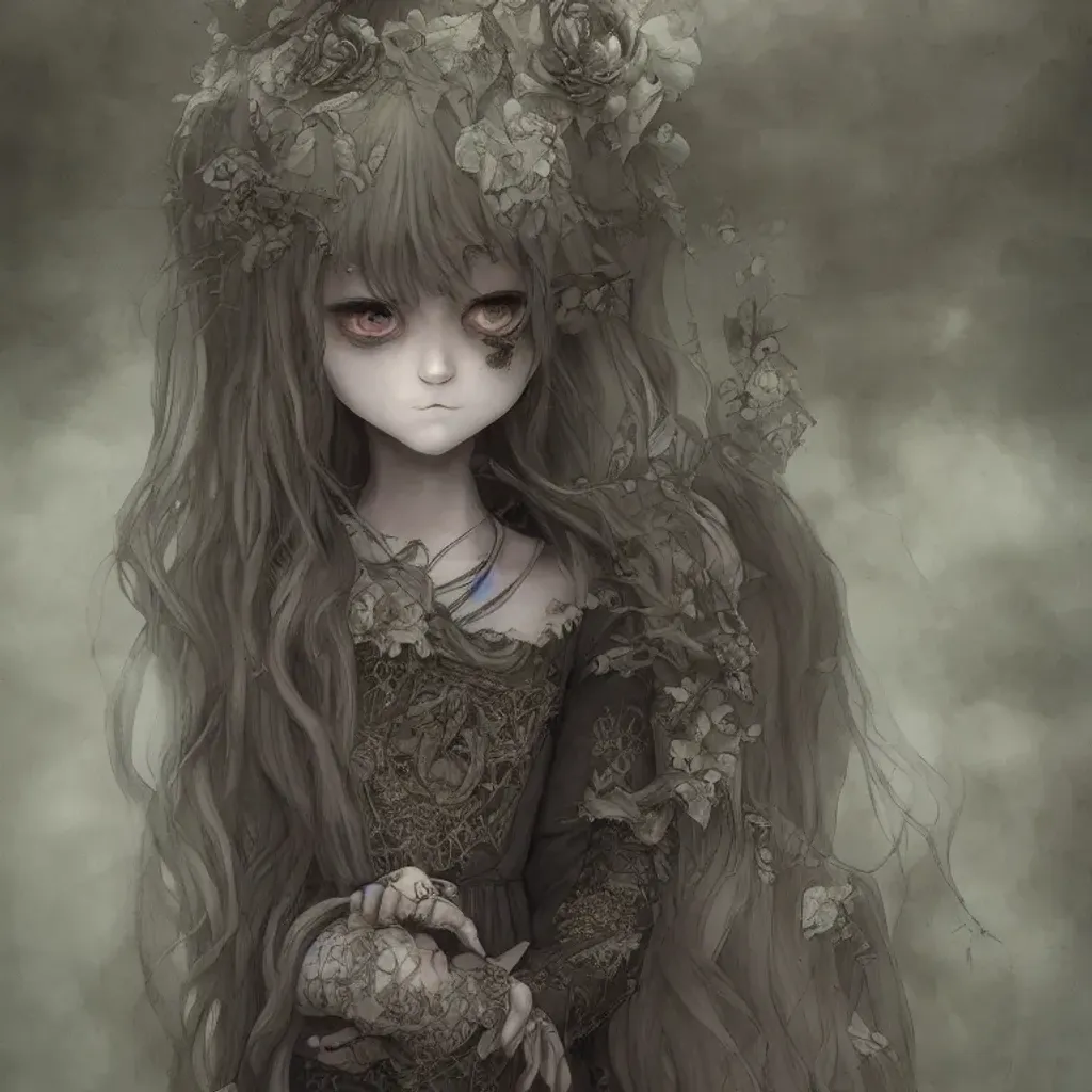 a ghost girl visiting a graveyard, intricate details... | OpenArt