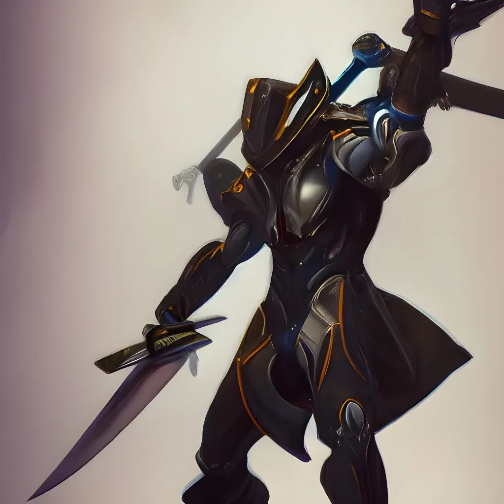 warframe excalibur wielding a glowing katana in joda... | OpenArt