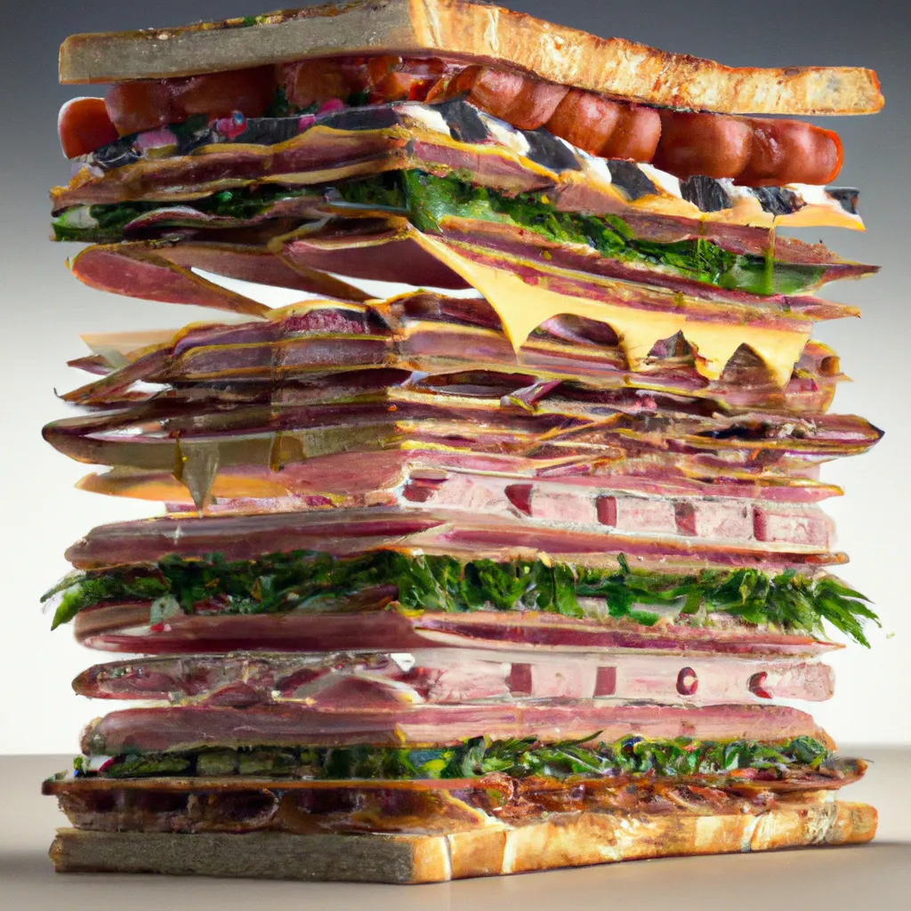 Prompt: A 3d studio photograph of a fantastic Italian panini sandwich, glistening, food challenge , dynamic, symmetric,  fantasy, isometric view, extreme closeup, subject centered, crystal clear sharp focus and high contrast. Ultra realistic, trending on Artstation, octane render, Cinema 4D, Houdini, Maya, blender, Deviantart, Unsplash,  Pixiv