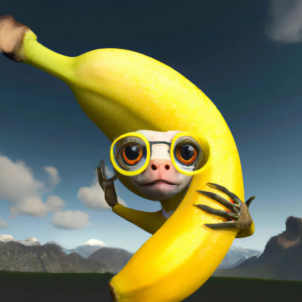 Video game character with a banana