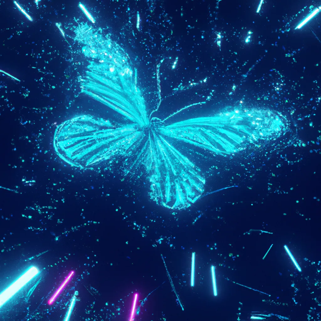 A Cyber Butterfly Flying In The Cyberpunk Land Biol Openart