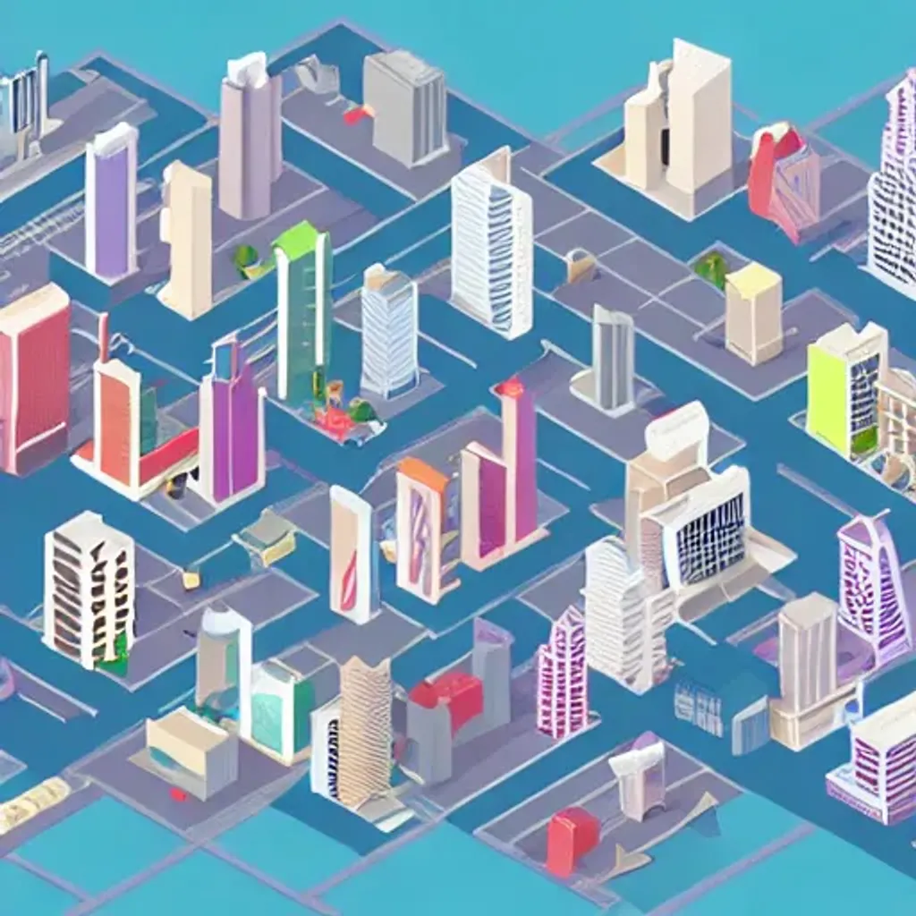Prompt: city, lowpoly, isometric