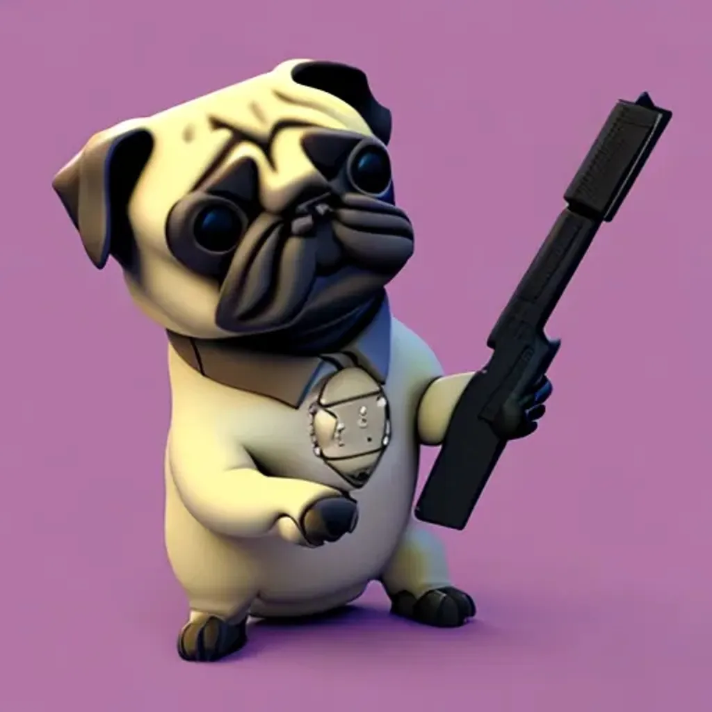 Prompt: pug dog holding
gun toy, standing
character, soft smooth
lighting, soft pastel
colors, skottie young,
3d blender render,
polycount, modular
constructivism, pop
surrealism, physically
based rendering,
square image