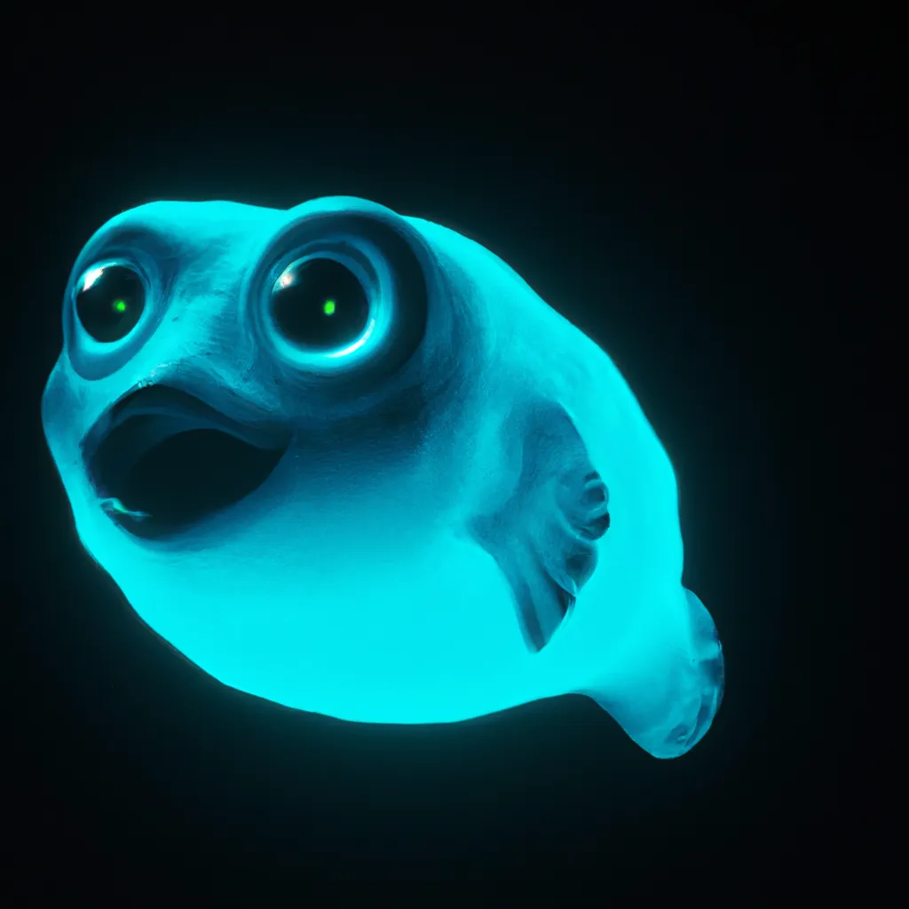 Prompt: Blob Fish Minion, bioluminescent, sharp focus, cinematic, extremely detailed, smooth, cute 4d rendered, trending in artstation