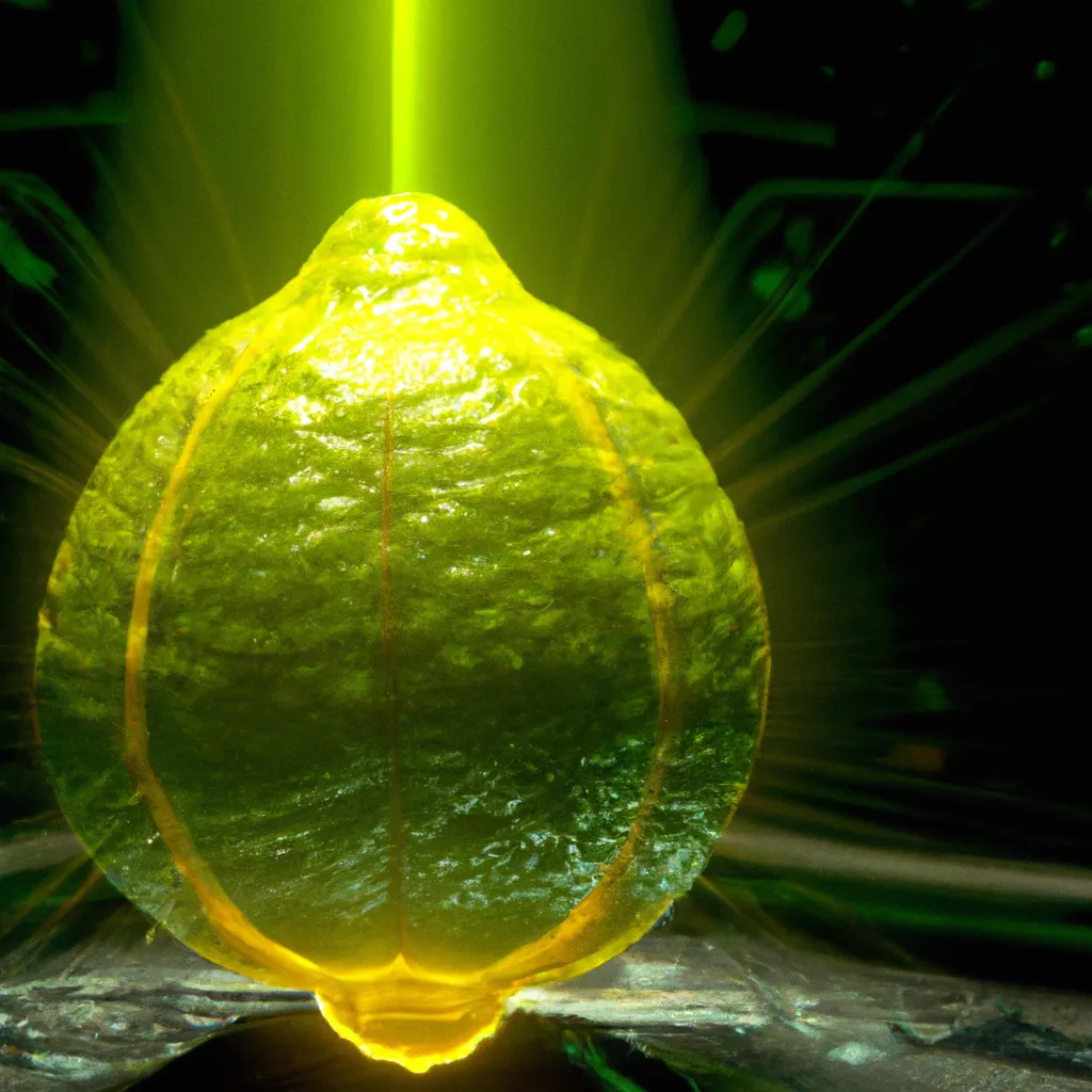 Prompt: A spectacular 3D render of a cybergenetical, hellish, Cthulhu, Fabergé radioactive lemon, that shots a futuristic laser, at an extraterrestrial starship vessel. Suspicious rays of light, skeumorphism, ultra high quality, unreal engine, super realism, shot on Nikon 80 mm, H.R. Giger, John Atkinson Grimshaw, M.C. Esher, Artstation.

