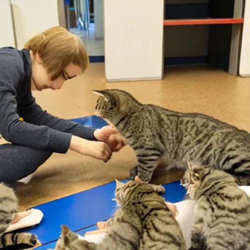 cat teaching at university to kittens OpenArt