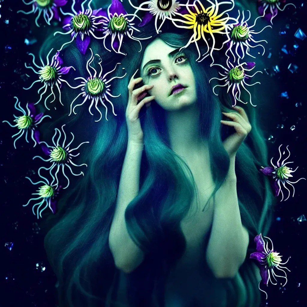 Love passion flowers and desire. Clematis. Dripping... OpenArt