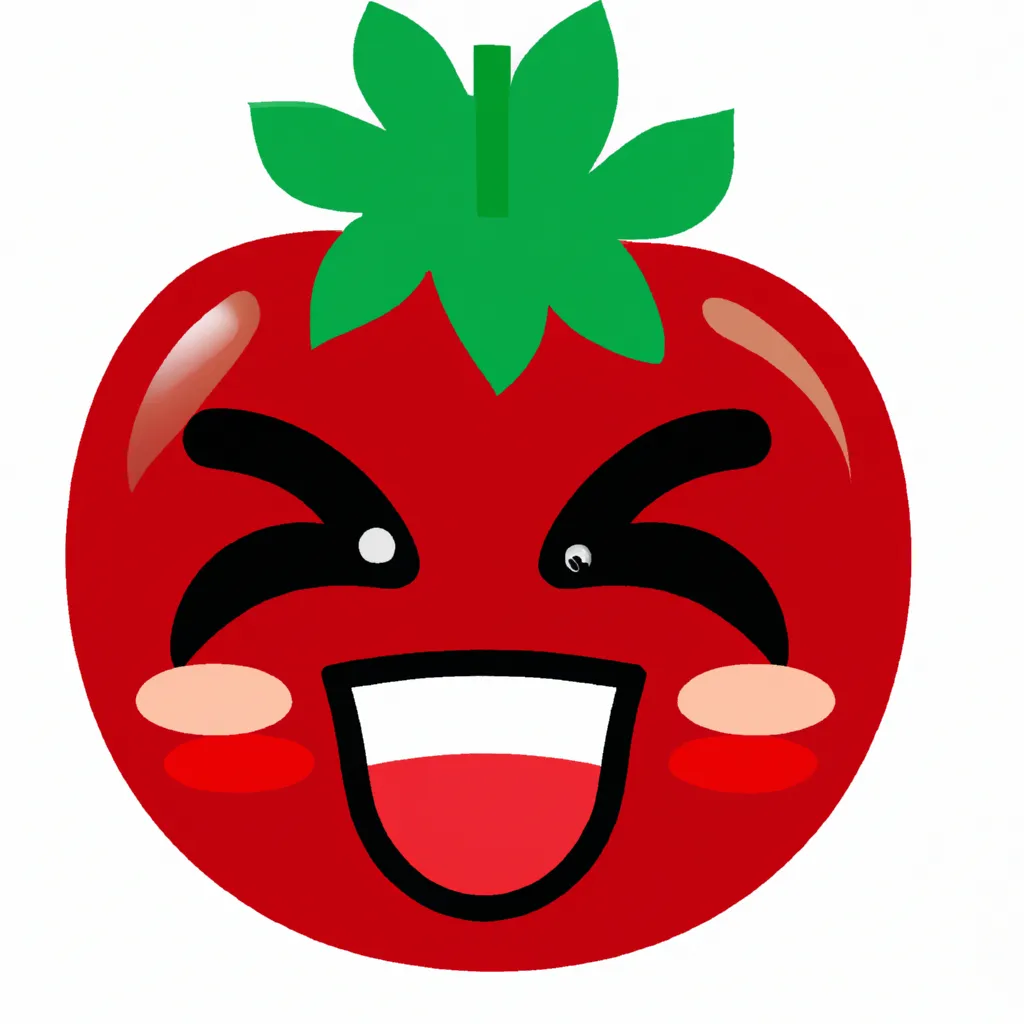 Prompt: emoji of the happy tomato said yamato!