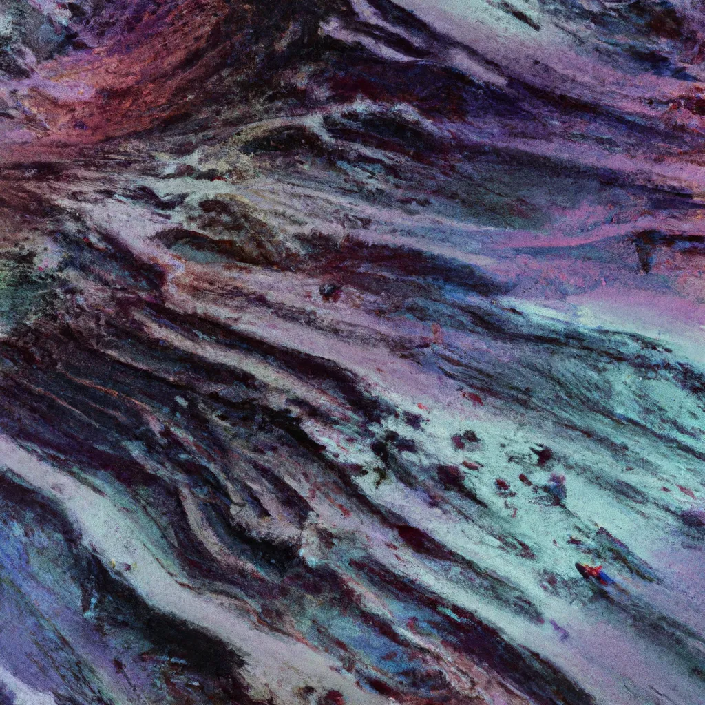 Prompt: surface of an alien landscape, iridescent colors, photo realistic, space art