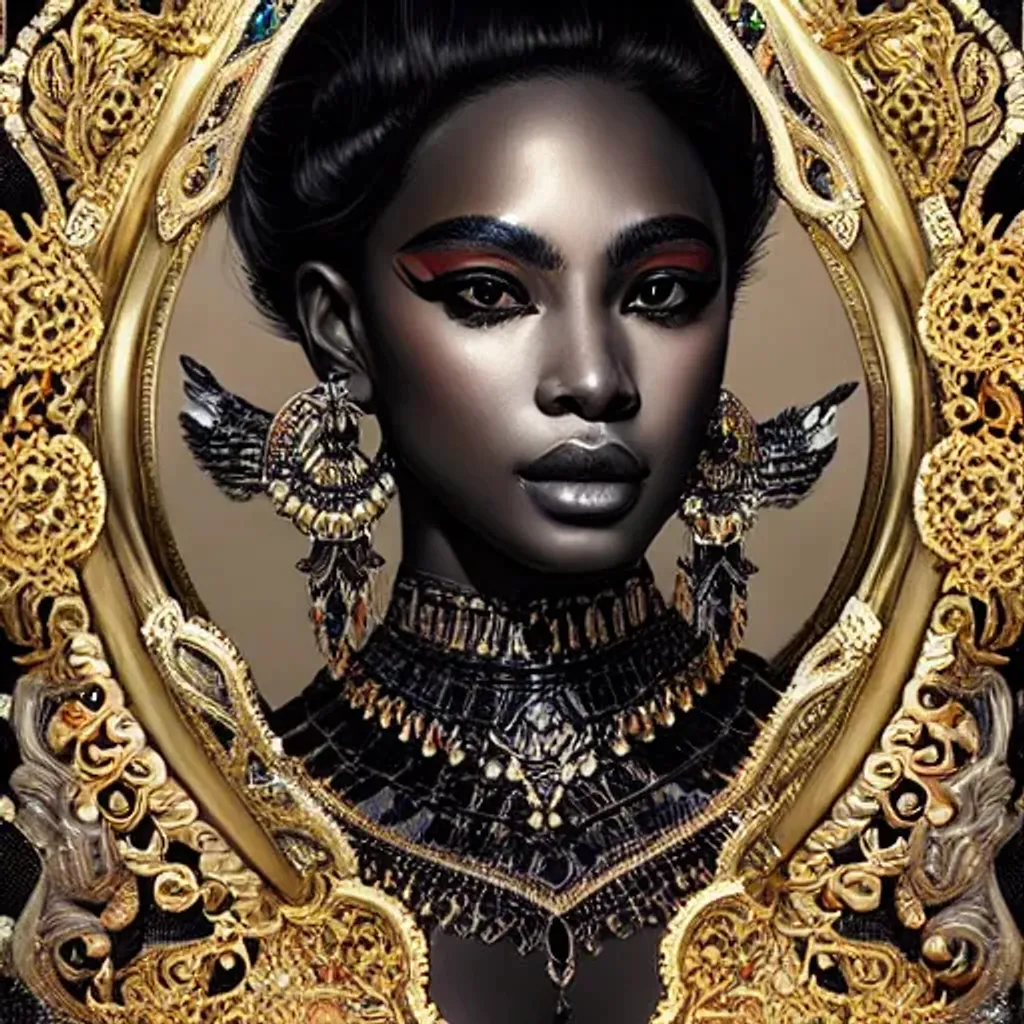 Intricate 3/4 view portrait of a black swan goddess,... OpenArt