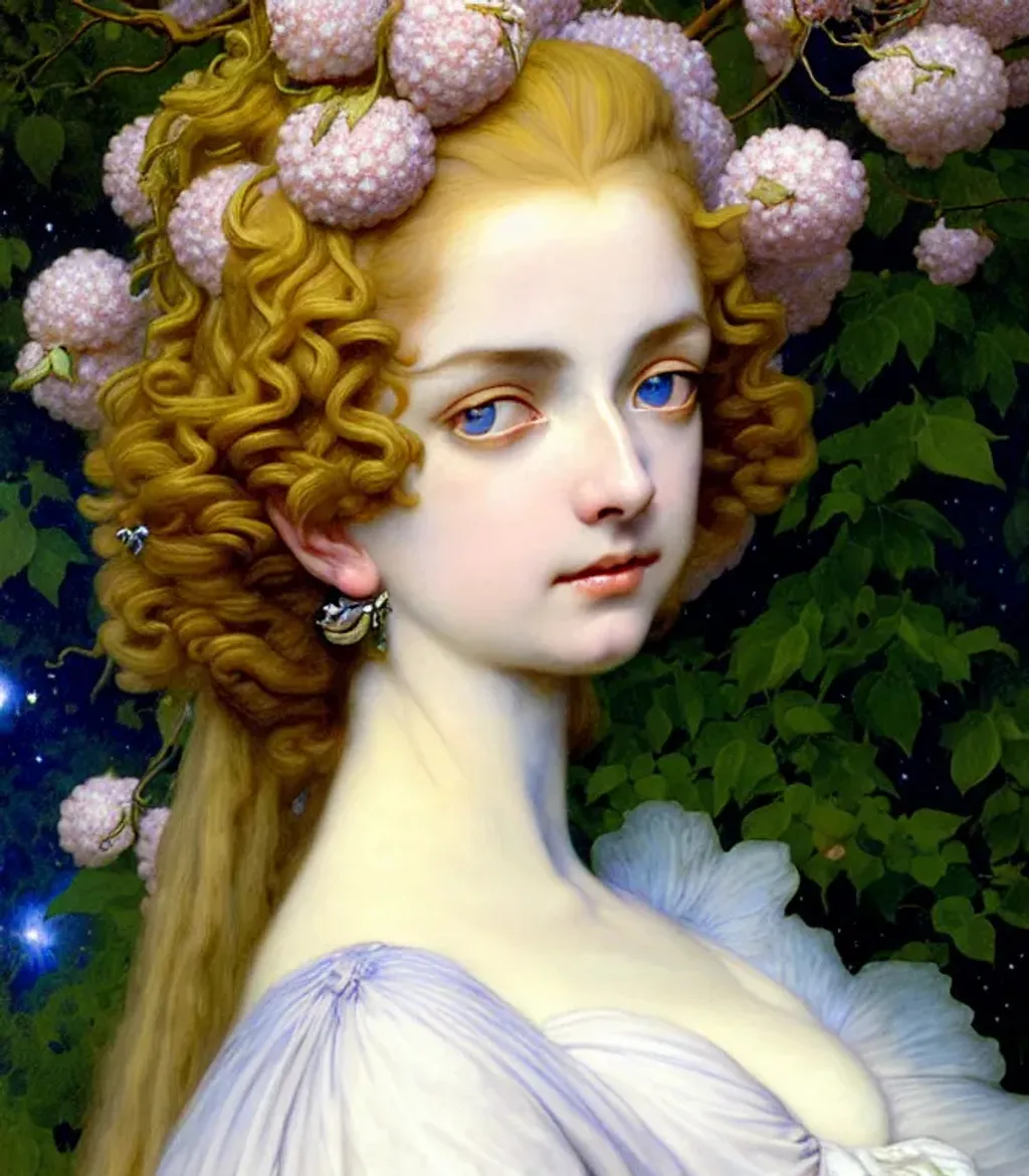 Prompt: (( woman cherub shapeshifter by Alan Lee, FRANZ XAVER WINTERHALTER , Yayoi Kusama)) (lynx-Influence) indigo cream mustard pine amber, silver photorealistic eyes, beautiful face, two beautiful hands, two beautiful arms, in  impeccable skin details, very healthy, galaxy hair, glowing translucent fractal ((flowers)) by ((Sybilla de Merian, John Berkey)) background theme (murmuration of particles) made of shining translucent crystal, high index of refraction, bioluminescent (fractal spray of droplets) by ((Howard David Johnson)) airbrush, acrylic on paper, smokey sky, fBm clouds, sunlight and shadows,  cinematic, ultra realistic, sense of high spirits, global illumination, volumetric fog,  volumetric lighting, occlusion, Poser 128K UHD fractal, pi, fBm