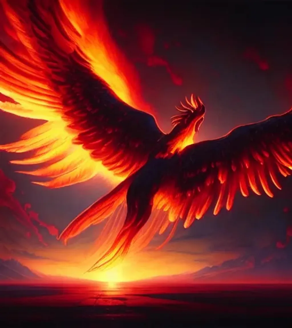 Prompt: a beautiful artwork illustration, the birth of a phoenix, ash and dust, fiery theme, volumetric fog, godrays, high contrast, high contrast, high contrast, vibrant colors, vivid colors, high saturation, by Greg Rutkowski and Jesper Ejsing and Raymond Swanland, featured on artstation, wide angle, vertical orientation